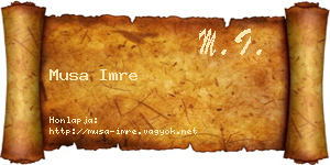 Musa Imre névjegykártya